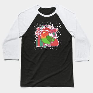 Christmas Lovebird Red Baseball T-Shirt